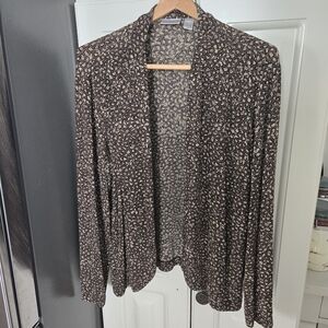 Chico's Travelers Animal Print Open Face Layering Jacket